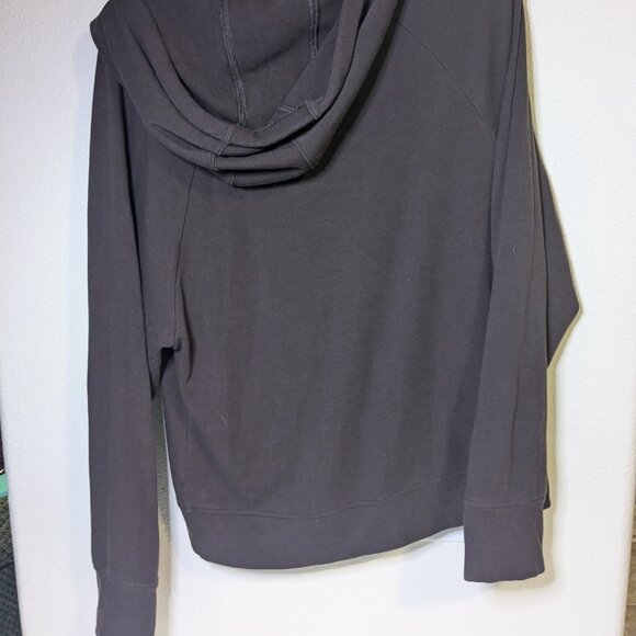 Fabletics VGUC Chocolate Brown Cowl Neck Hoodie Size Large *Small Paint Stain* - Picture 8 of 8